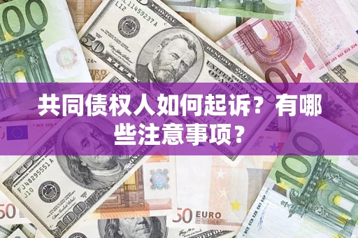 北京共同债权人如何起诉？有哪些注意事项？